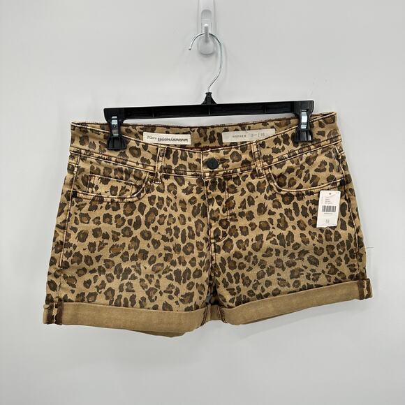 Anthropologie NWT Pilcro Leopard Cuffed Hyphen Shorts // 25 - Picture 3 of 10